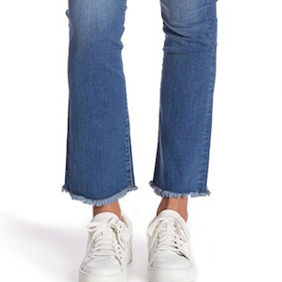Free People Blue Straight Crop Leg Jeans 31 - Picture 3 of 6